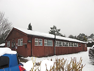 St Martin's Hall in the snow